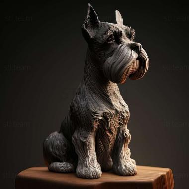 3D model Zwergschnauzer dog (STL)